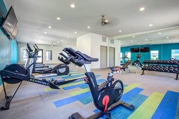 Cardio machines in gym